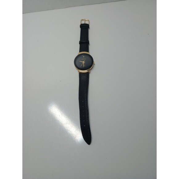 Manhattan by Croton Diamond Black Leather Band Quartz Analog Women's Watch - Picture 5 of 8